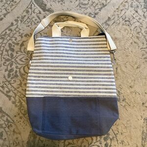 Striped Blue and White Tote Bag